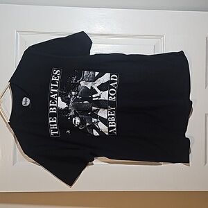 The Beatles Abbey Road Black White Album Cover Graphic T-shirt Size L